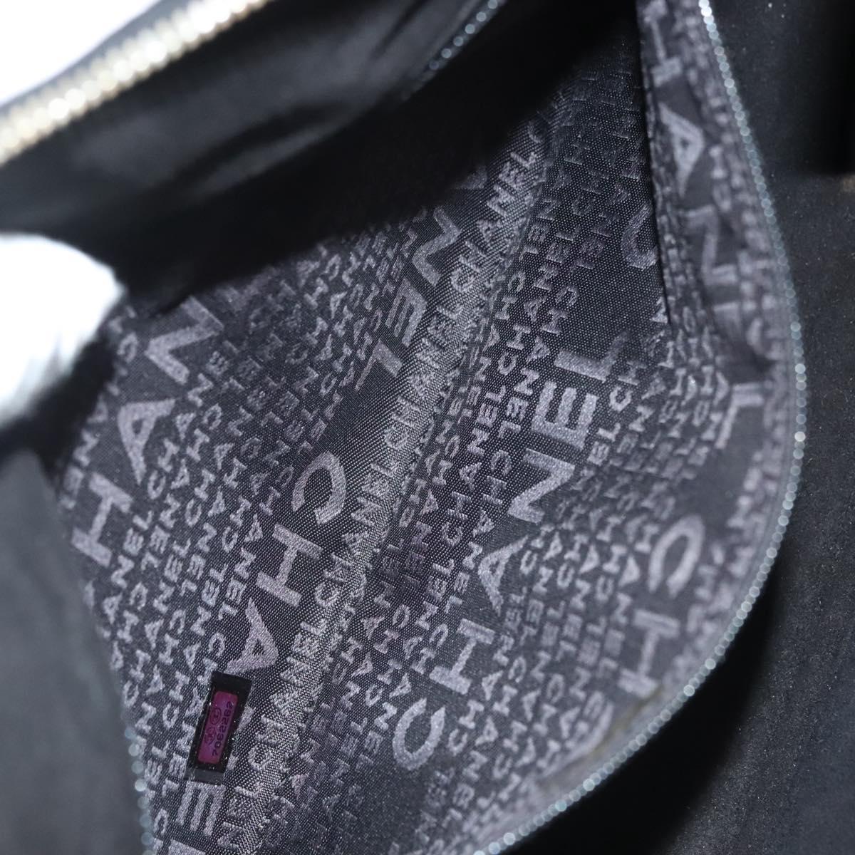 CHANEL COCO Mark Choco Bar Shoulder Bag Cotton Black Gold CC Auth BA4599