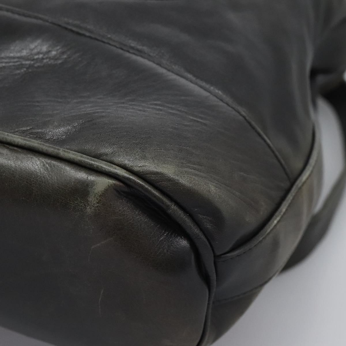 CHANEL Shoulder Bag Lamb Skin Black CC Auth BA461