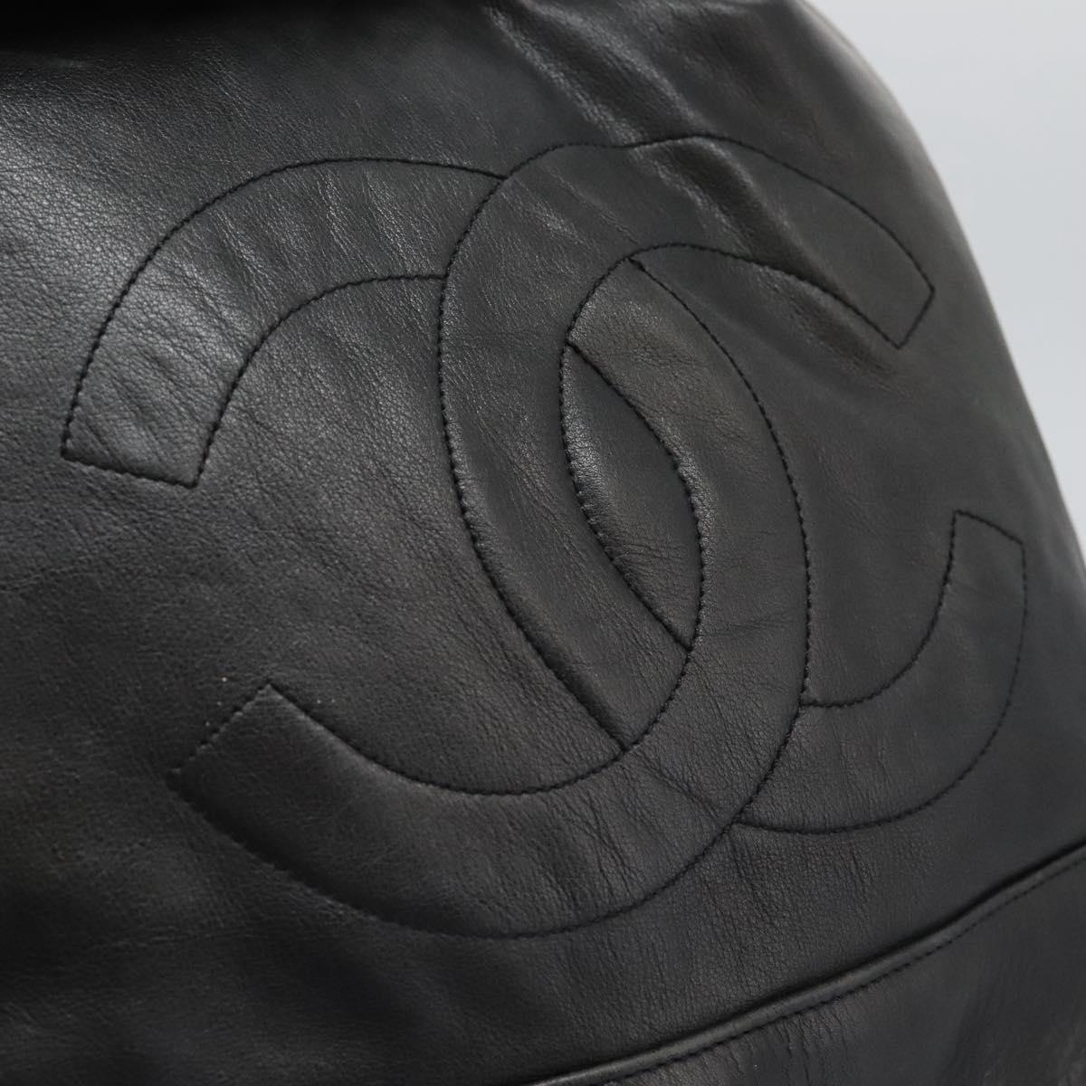 CHANEL Shoulder Bag Lamb Skin Black CC Auth BA461