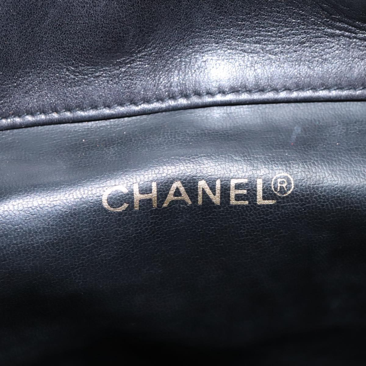 CHANEL Shoulder Bag Lamb Skin Black CC Auth BA461