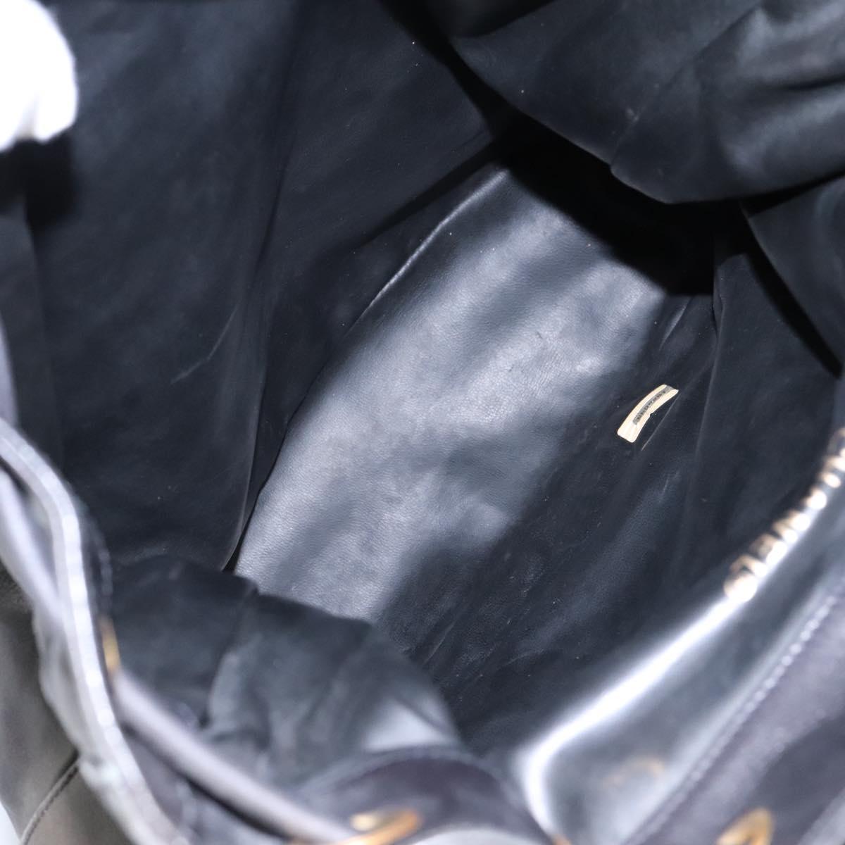 CHANEL Shoulder Bag Lamb Skin Black CC Auth BA461