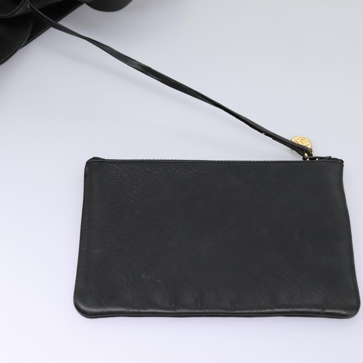 CHANEL Shoulder Bag Lamb Skin Black CC Auth BA461