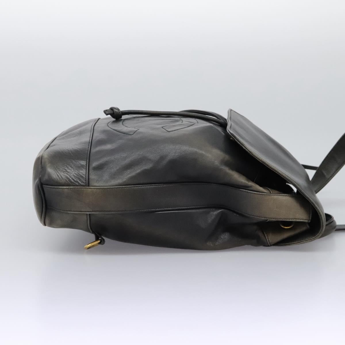 CHANEL Shoulder Bag Lamb Skin Black CC Auth BA461