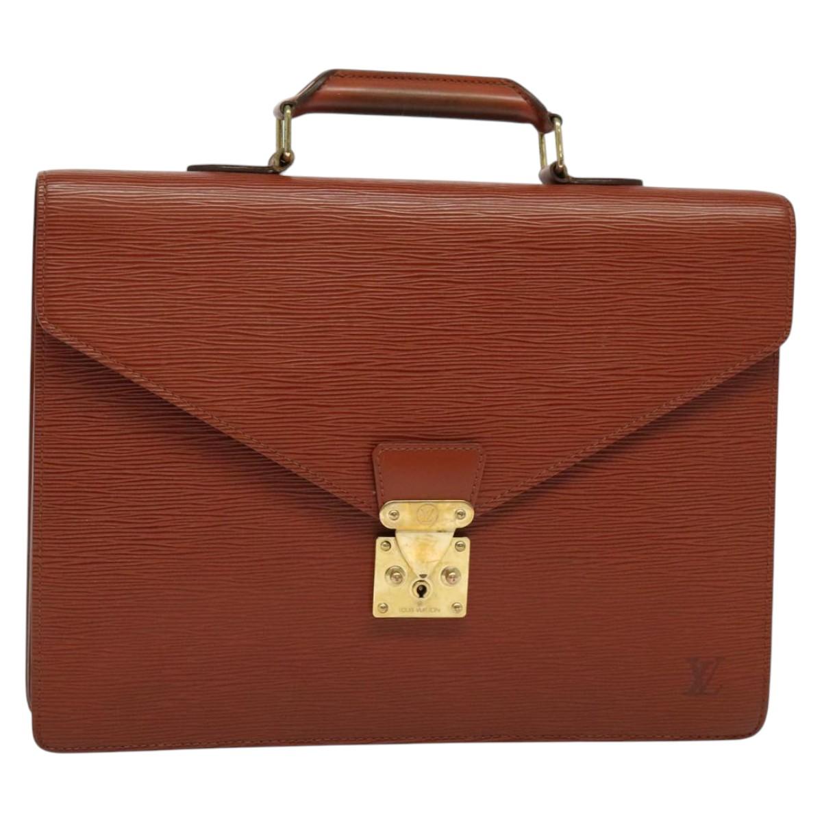 LOUIS VUITTON Epi Serviette Conseiller Briefcase Brown M54423 LV Auth BA4610