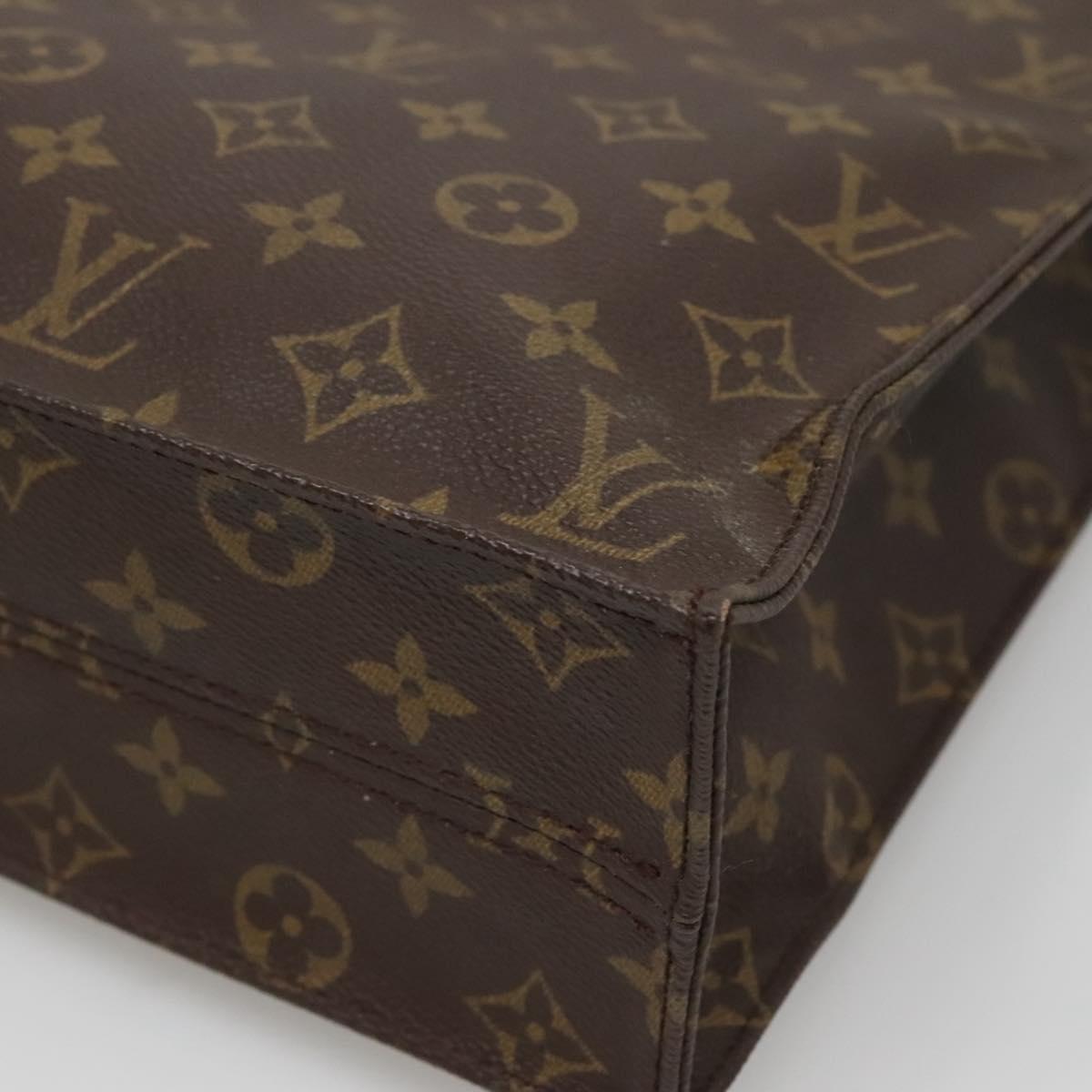 LOUIS VUITTON Monogram Sac Plat Hand Bag M51140 LV Auth BA4622