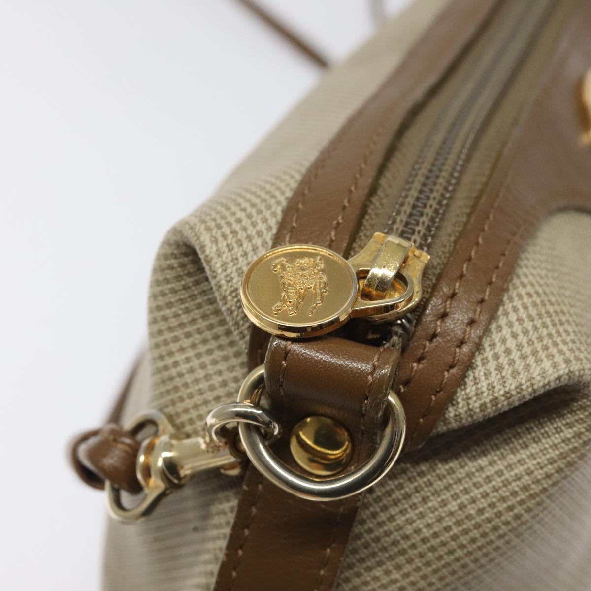 Burberrys Shoulder Bag PVC Beige Gold Auth BA464