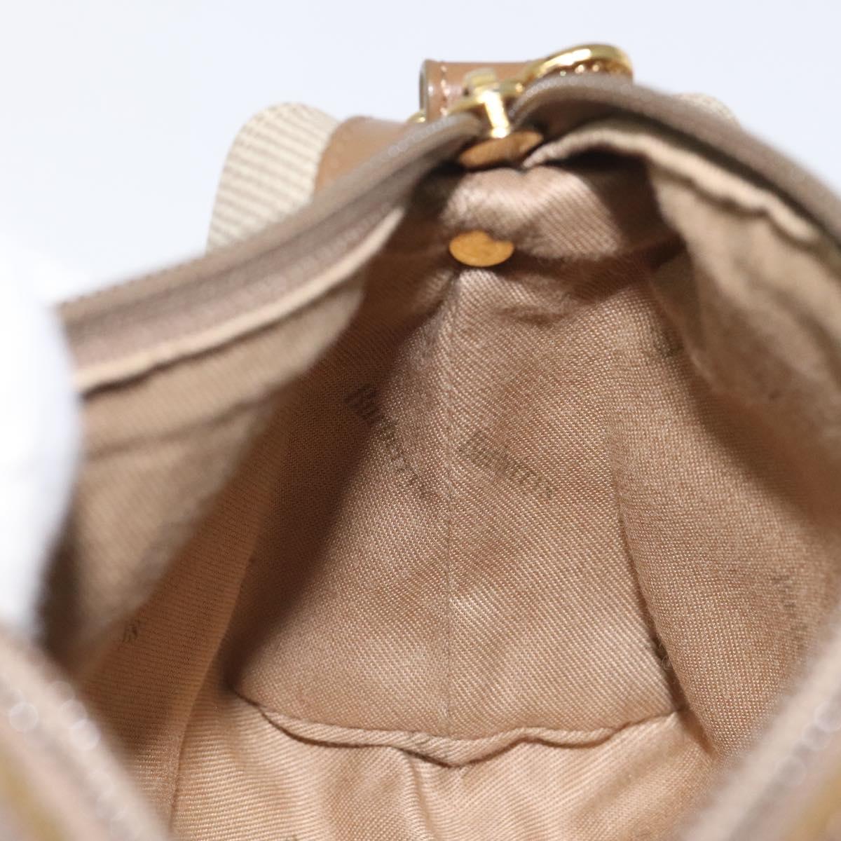 Burberrys Shoulder Bag PVC Beige Gold Auth BA464