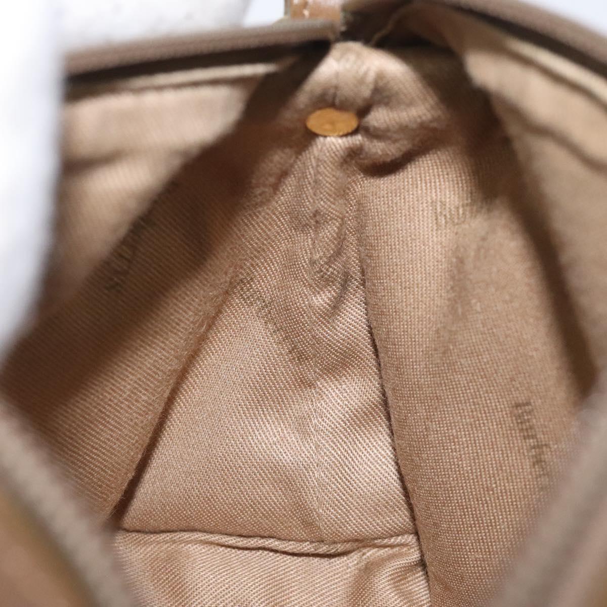 Burberrys Shoulder Bag PVC Beige Gold Auth BA464