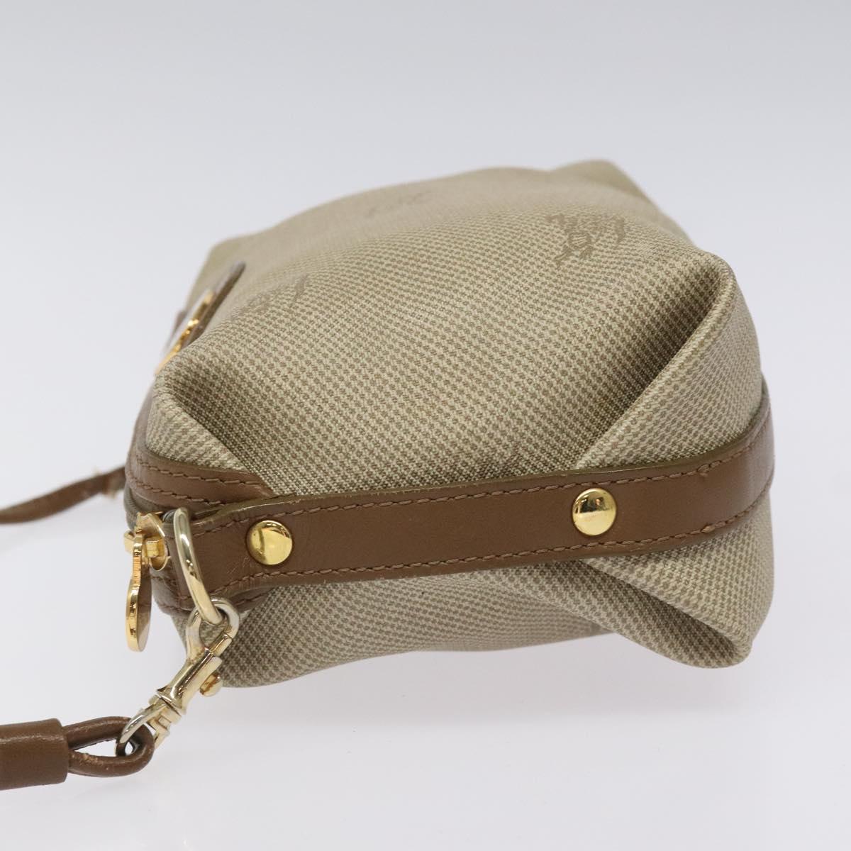 Burberrys Shoulder Bag PVC Beige Gold Auth BA464