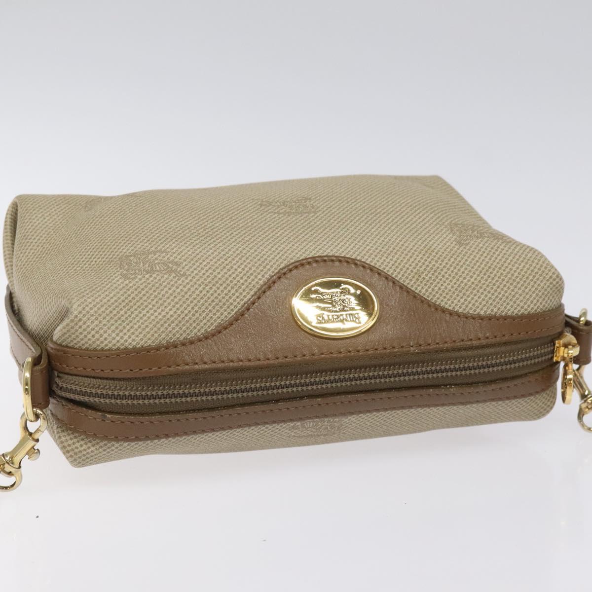 Burberrys Shoulder Bag PVC Beige Gold Auth BA464