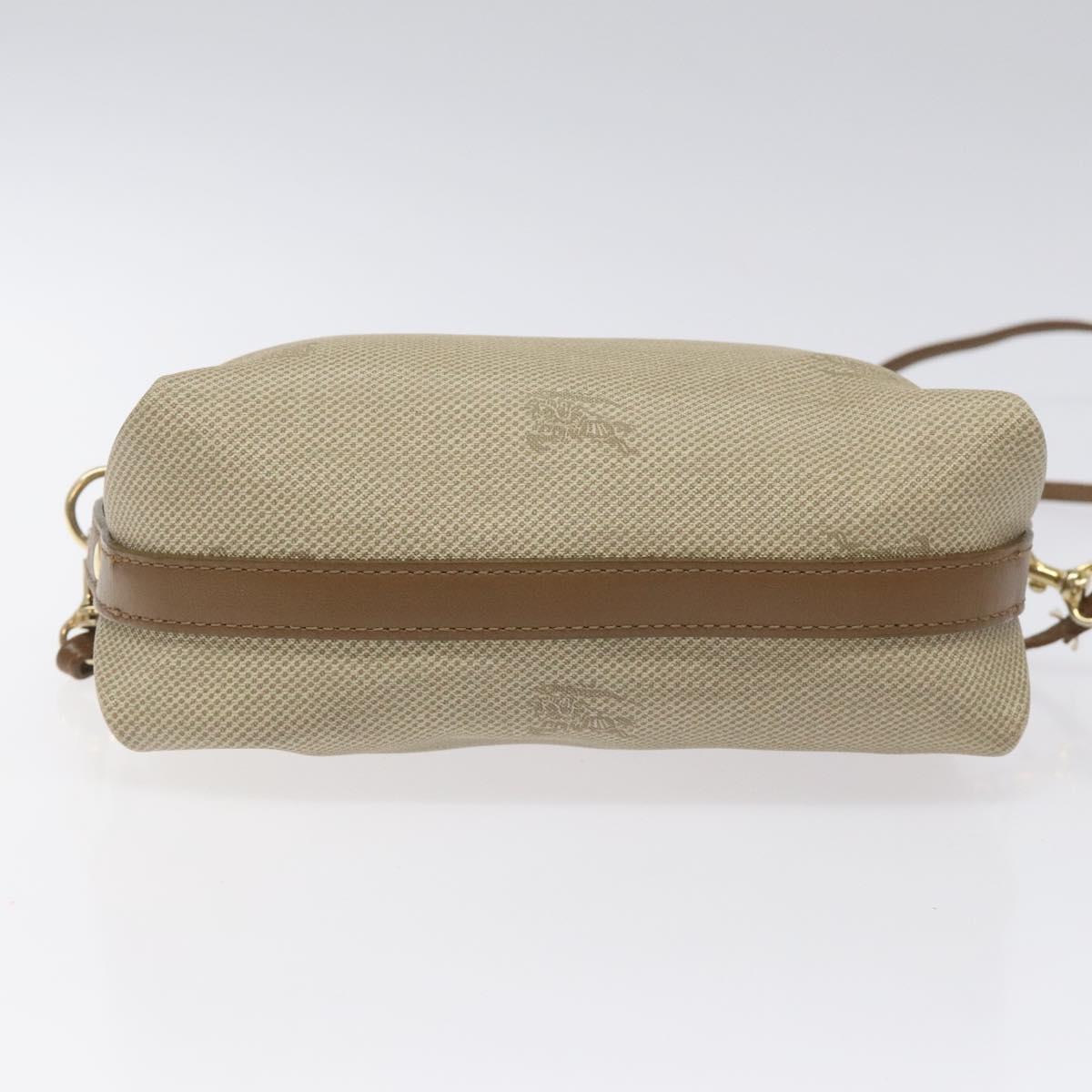 Burberrys Shoulder Bag PVC Beige Gold Auth BA464