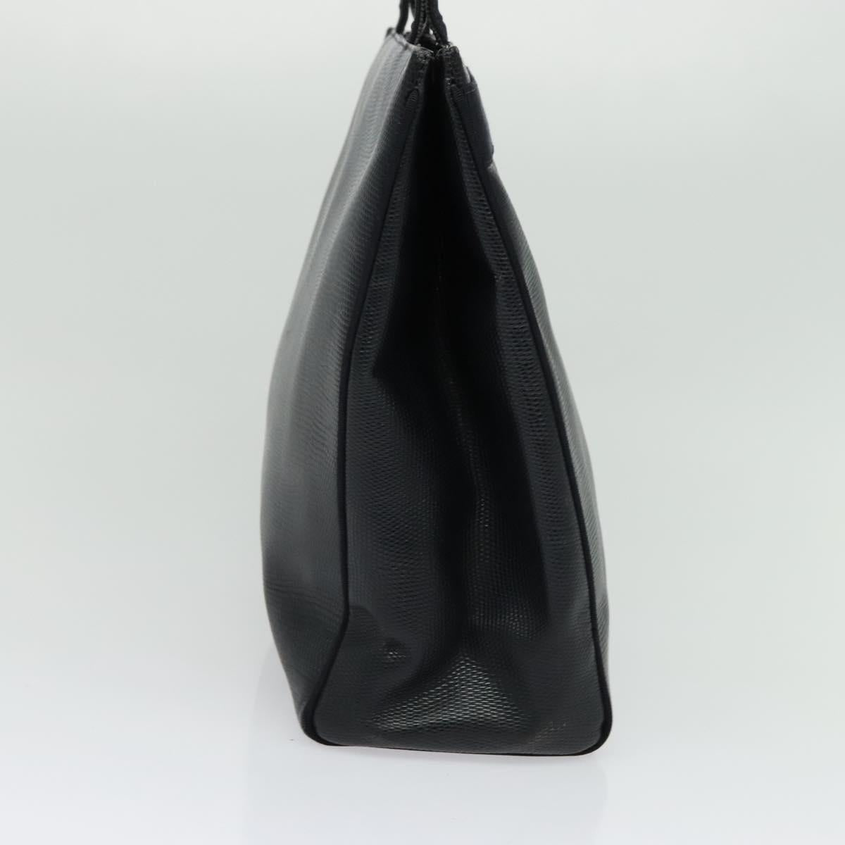 Salvatore Ferragamo Tote Bag Leather Embossed Navy Gold Auth BA4645