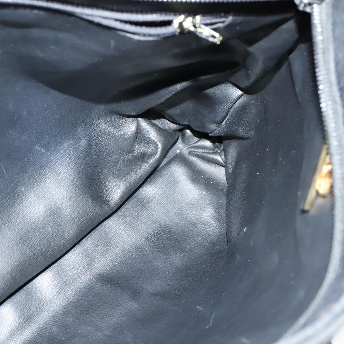 BALLY Chain Shoulder Bag Leather Black Gold Auth BA4648
