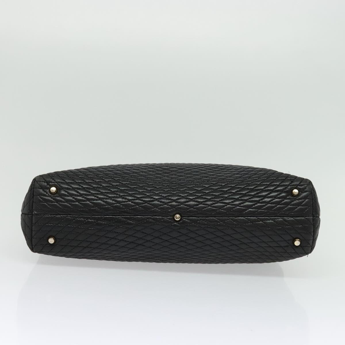 BALLY Chain Shoulder Bag Leather Black Gold Auth BA4648