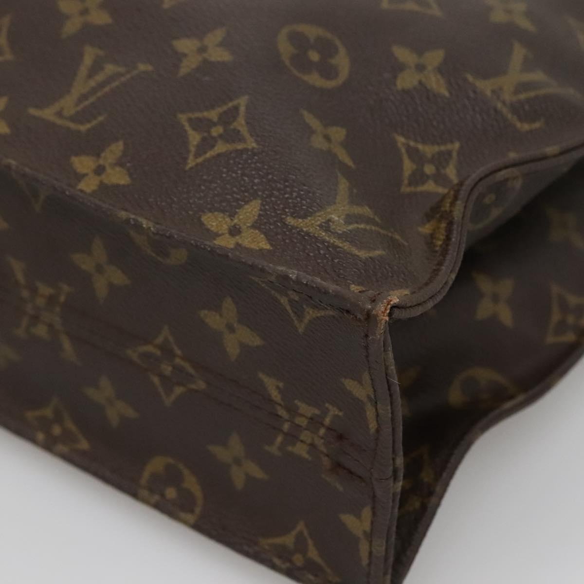 LOUIS VUITTON Monogram Sac Plat Hand Bag M51140 LV Auth BA4652