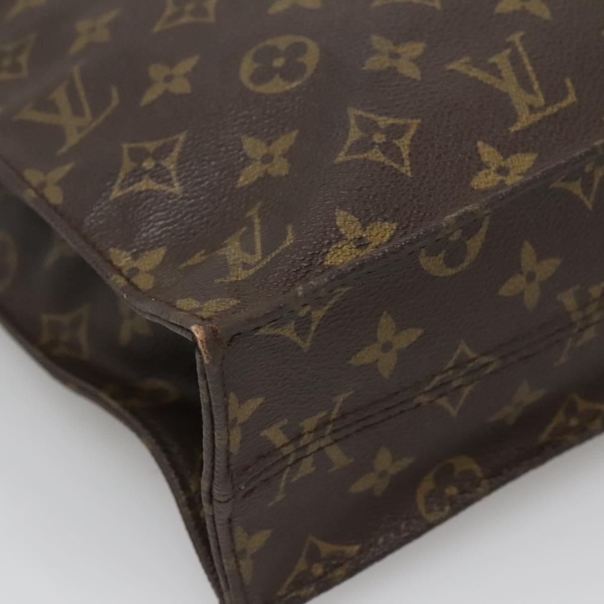 LOUIS VUITTON Monogram Sac Plat Hand Bag M51140 LV Auth BA4652