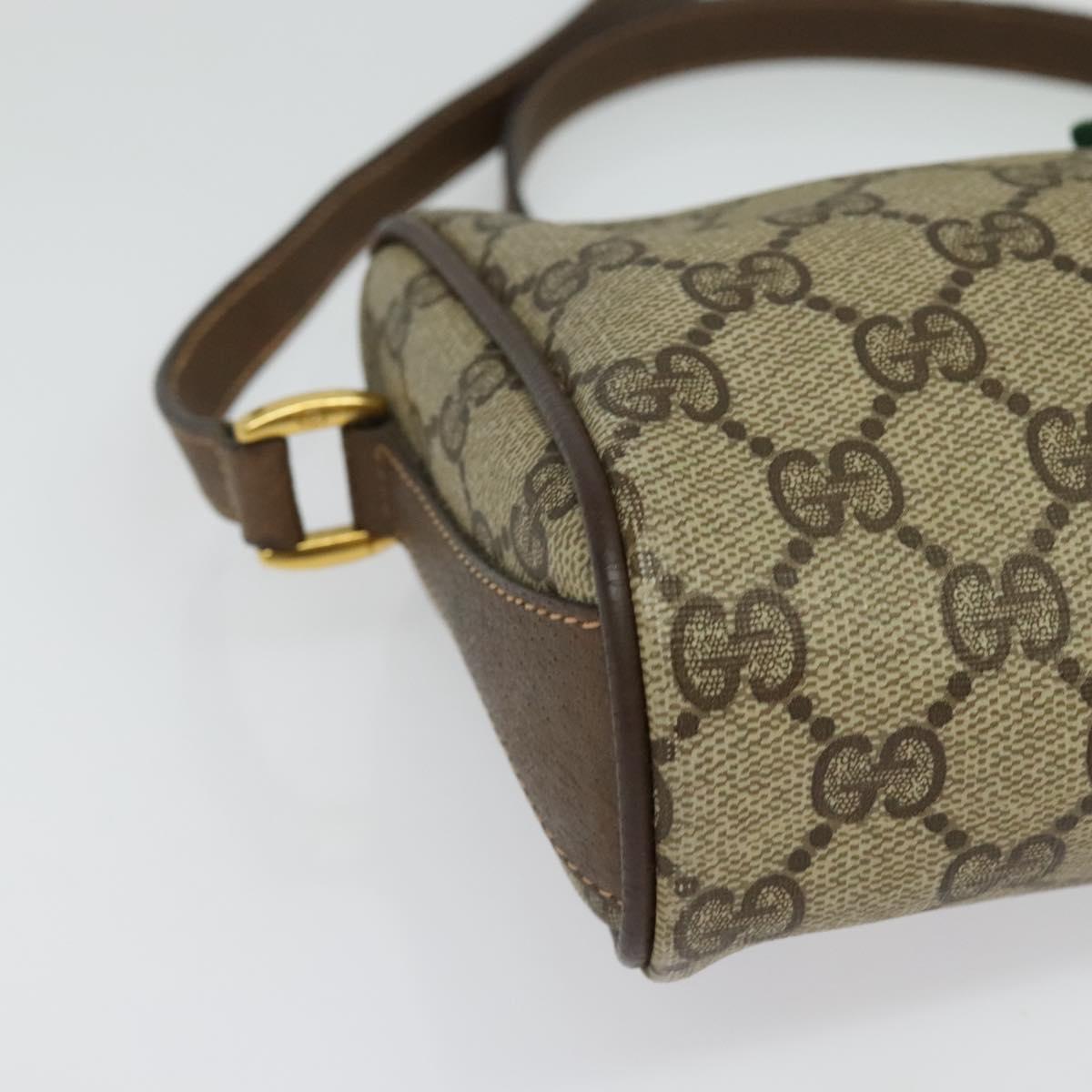 GUCCI GG Supreme Web Sherry Line Shoulder Bag PVC Beige 89 02 018 Auth BA4657
