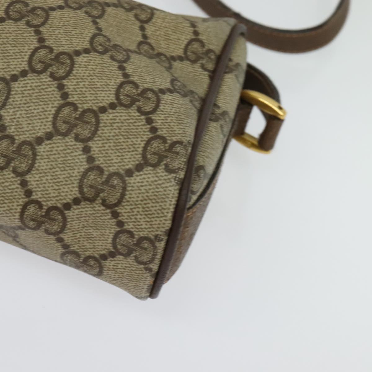 GUCCI GG Supreme Web Sherry Line Shoulder Bag PVC Beige 89 02 018 Auth BA4657