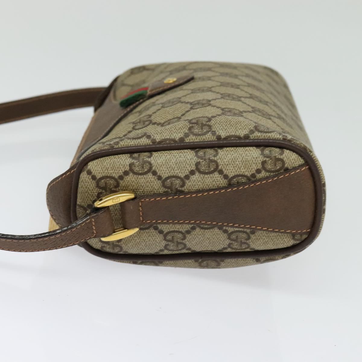 GUCCI GG Supreme Web Sherry Line Shoulder Bag PVC Beige 89 02 018 Auth BA4657
