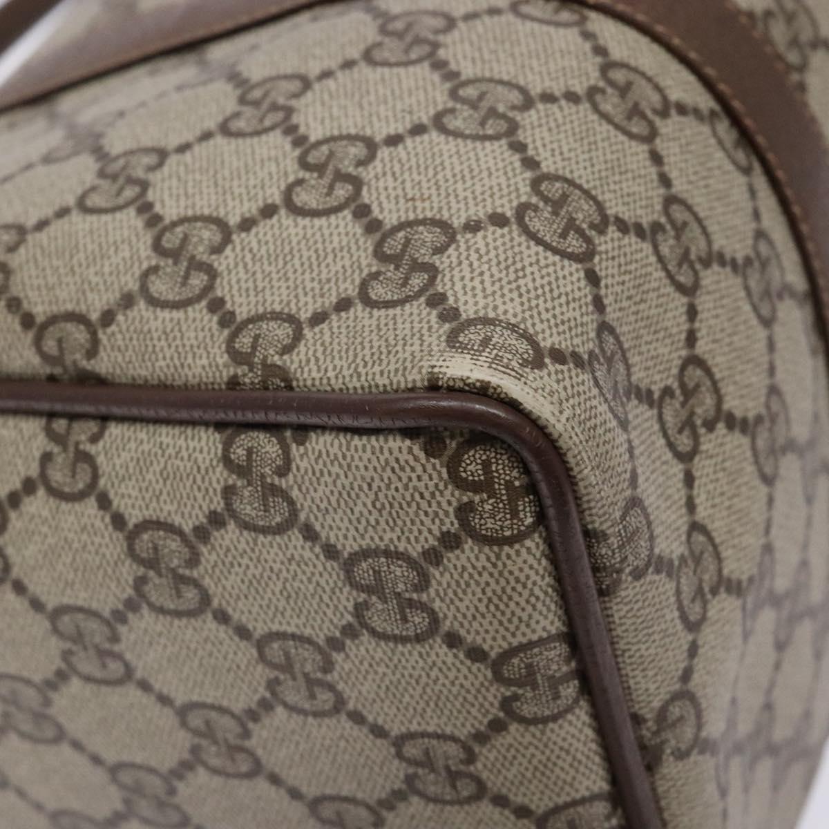 GUCCI GG Supreme Web Sherry Line Hand Bag PVC Beige Gold 40 02 007 Auth BA4667