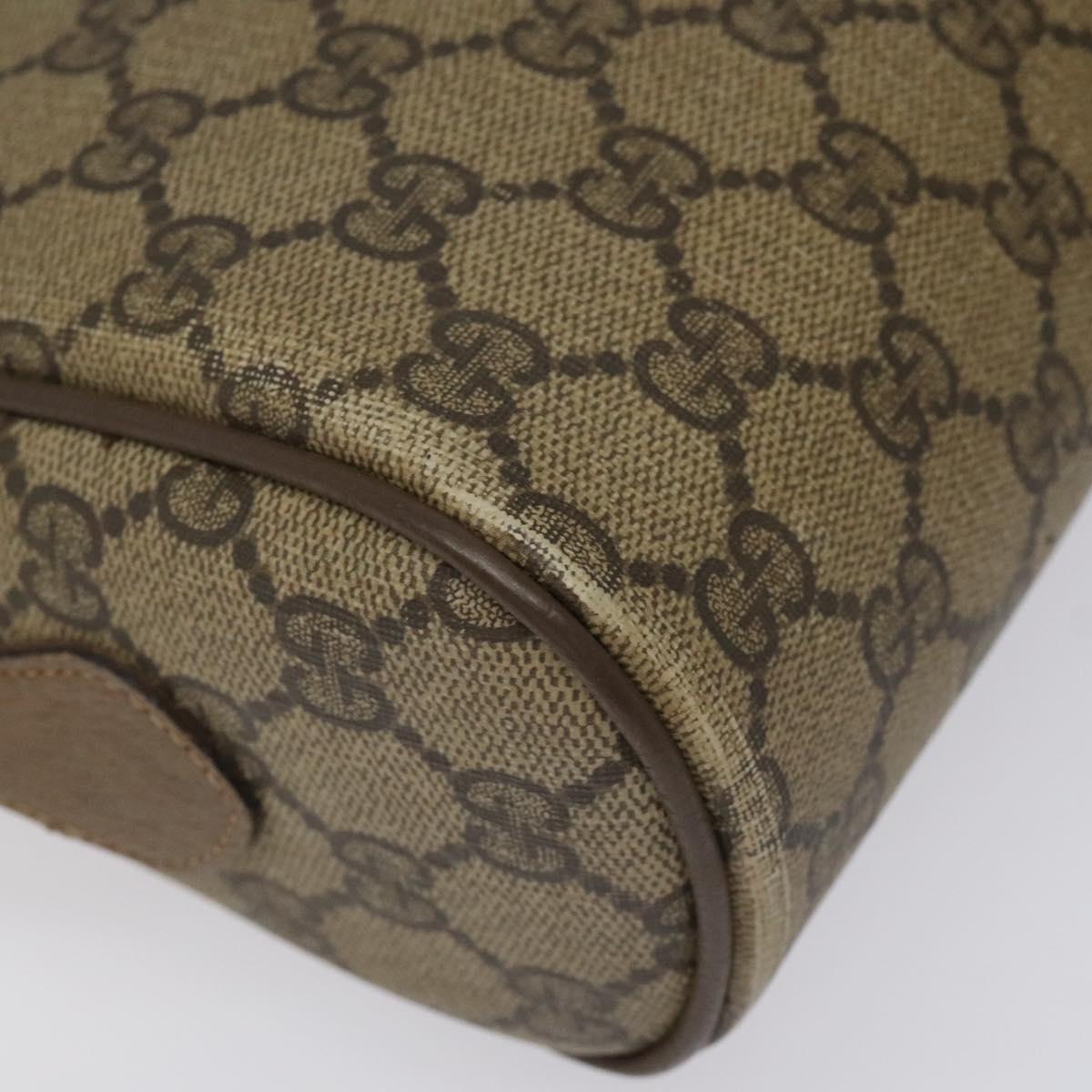 GUCCI GG Supreme Web Sherry Line Shoulder Bag PVC Leather Beige Red Auth BA467