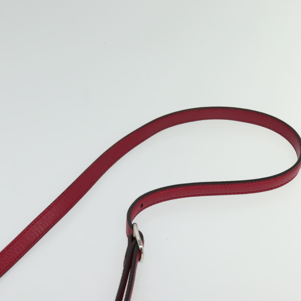 GUCCI Bamboo Daily Hand Bag Leather 2way Red Silver 370831 Auth BA4678