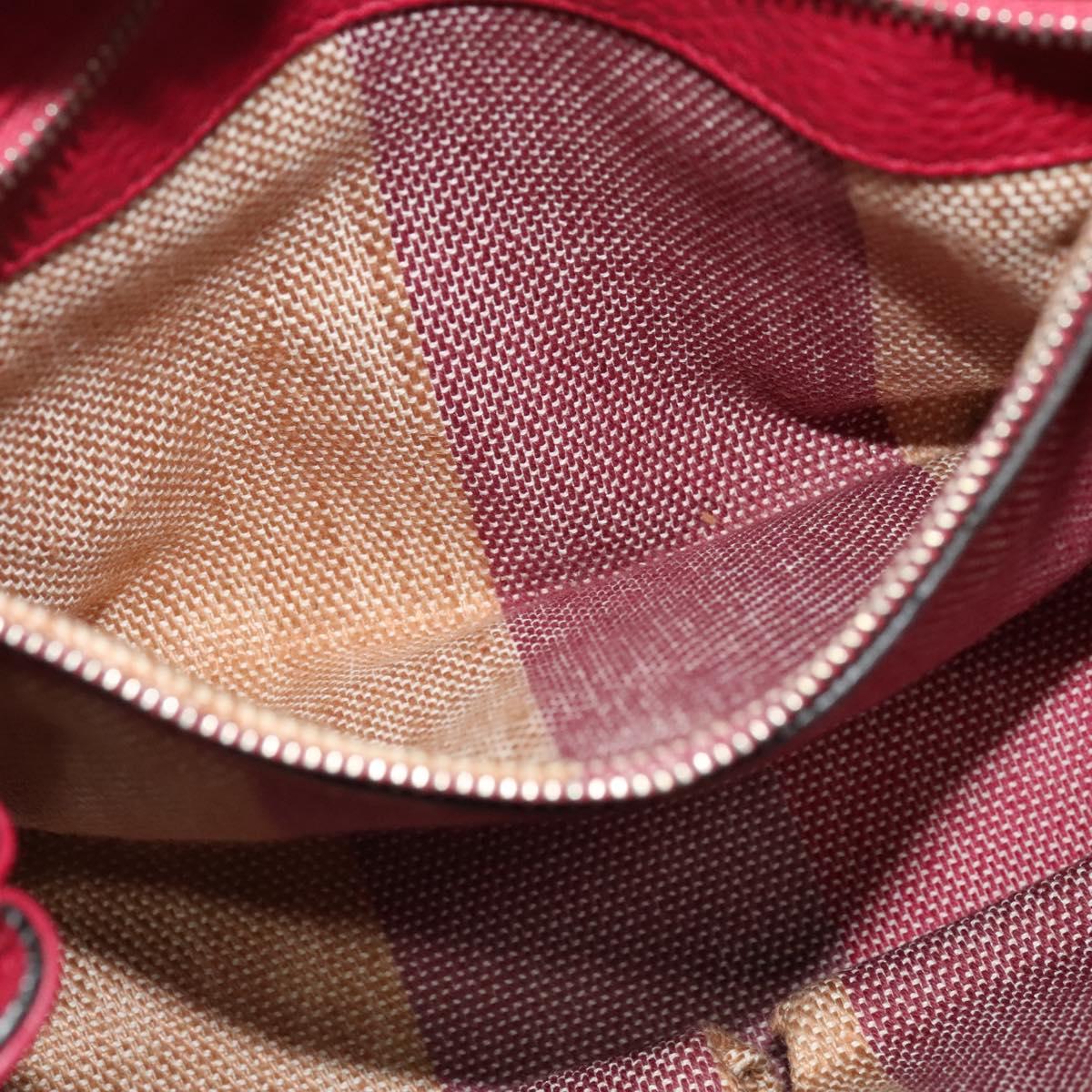 GUCCI Bamboo Daily Hand Bag Leather 2way Red Silver 370831 Auth BA4678