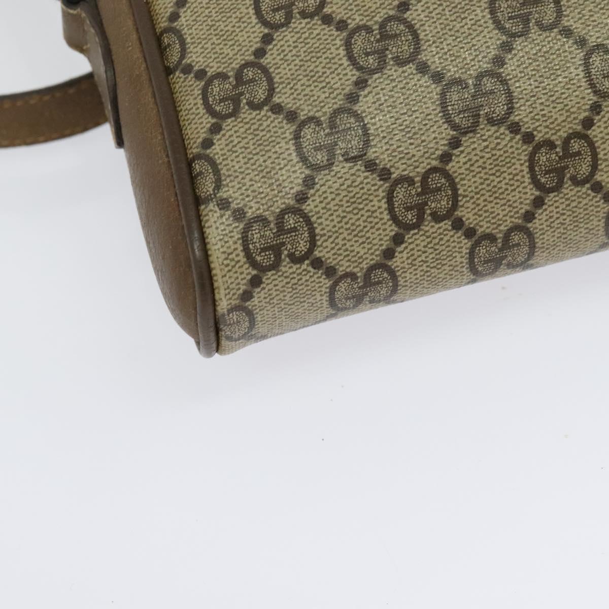 GUCCI GG Supreme Web Sherry Line Shoulder Bag PVC Beige 89 02 055 Auth BA4680