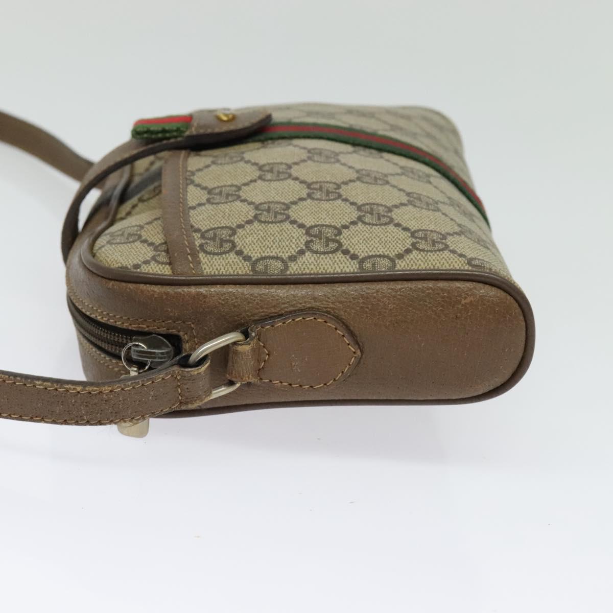 GUCCI GG Supreme Web Sherry Line Shoulder Bag PVC Beige 89 02 055 Auth BA4680