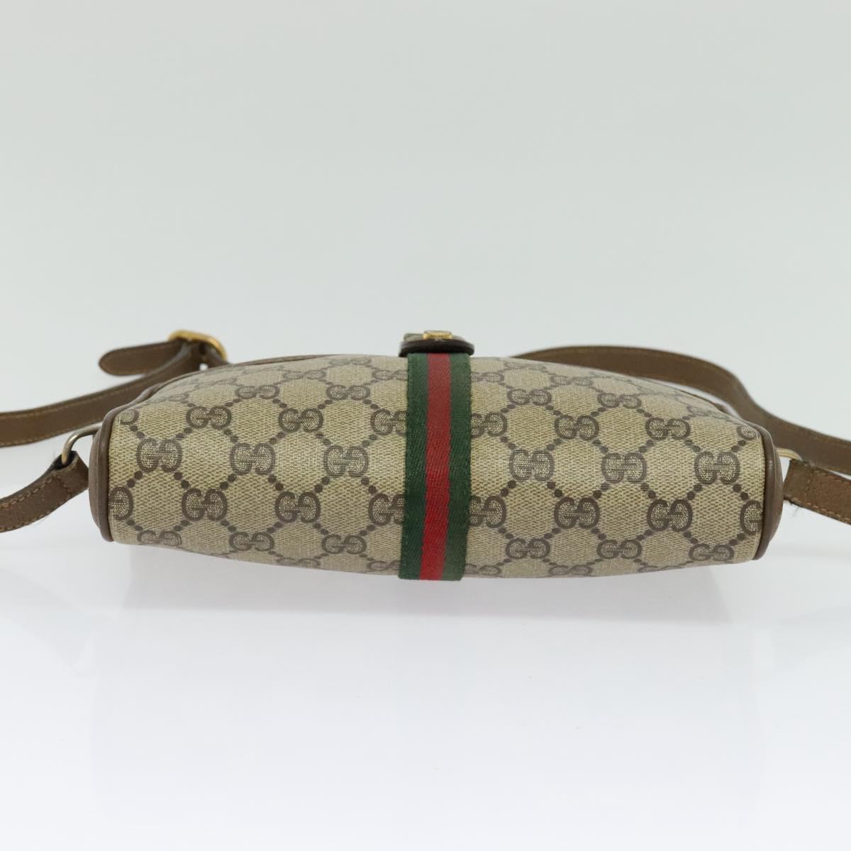 GUCCI GG Supreme Web Sherry Line Shoulder Bag PVC Beige 89 02 055 Auth BA4680