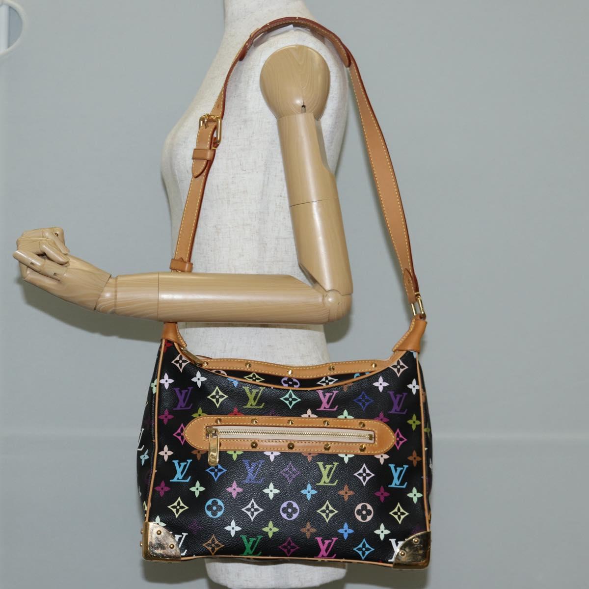 LOUIS VUITTON Multicolor Boulogne Shoulder Bag Black M92638 LV Auth BA4683V