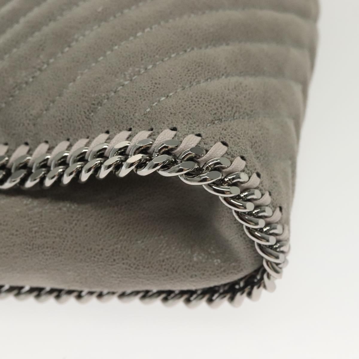 Stella MacCartney Falabella Chain Hand Bag Suede 2way Gray Silver Auth BA4688