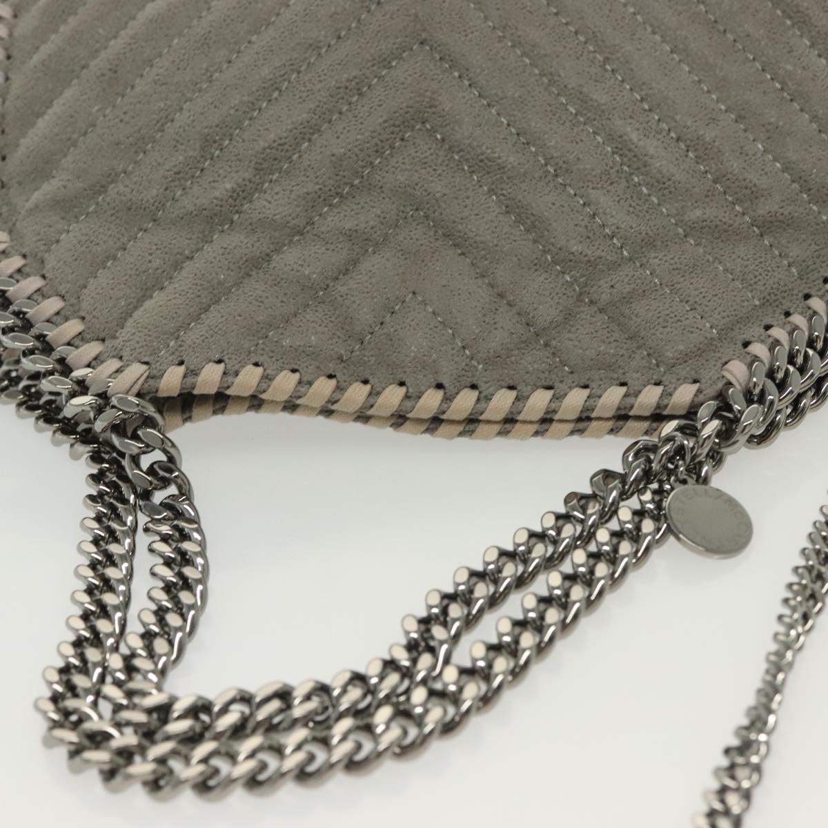 Stella MacCartney Falabella Chain Hand Bag Suede 2way Gray Silver Auth BA4688