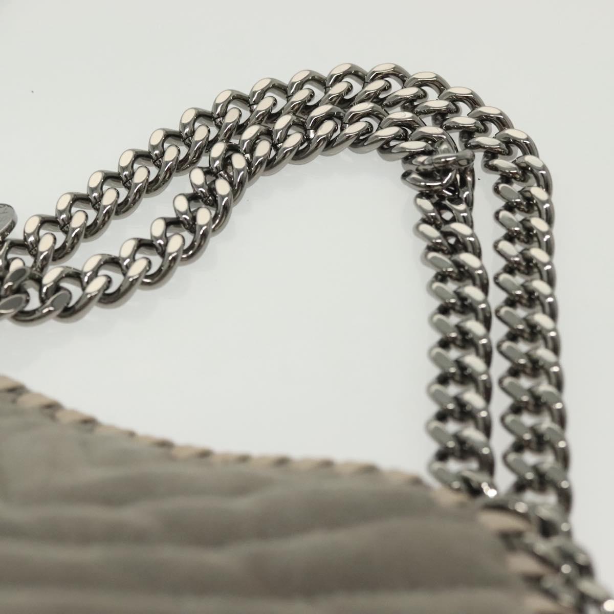 Stella MacCartney Falabella Chain Hand Bag Suede 2way Gray Silver Auth BA4688