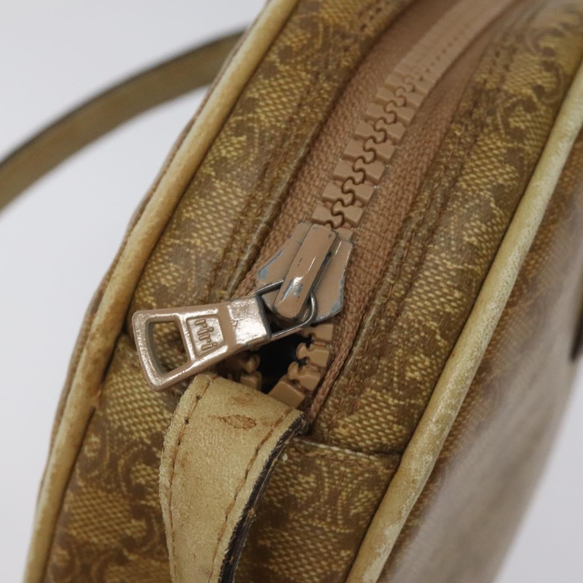 CELINE Macadam Canvas Shoulder Bag Brown Auth BA469