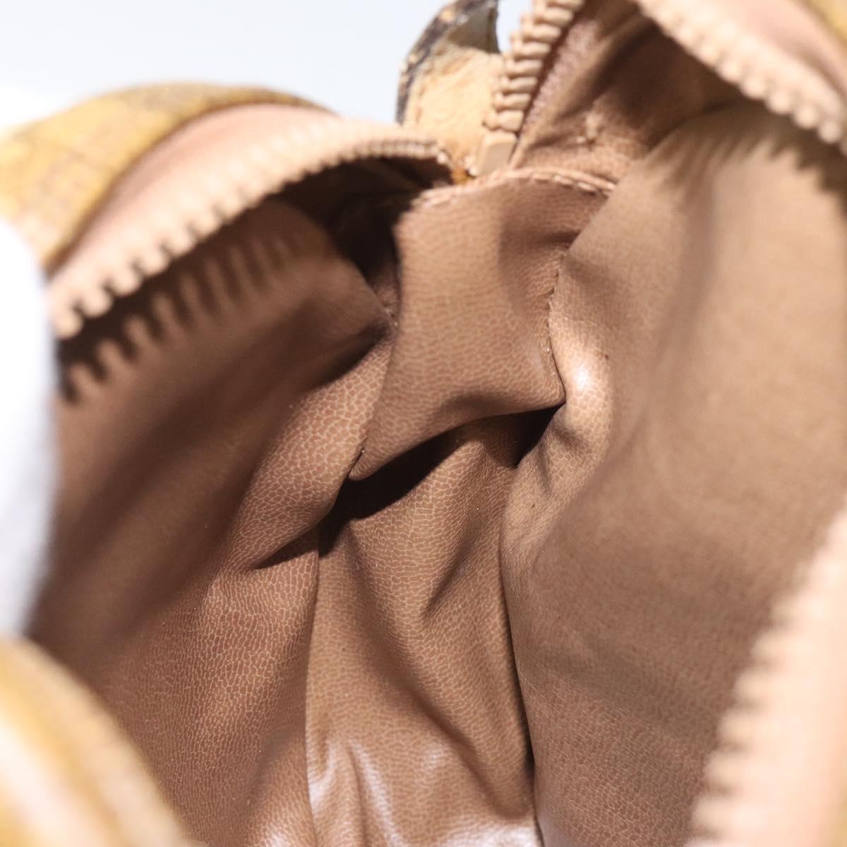 CELINE Macadam Canvas Shoulder Bag Brown Auth BA469