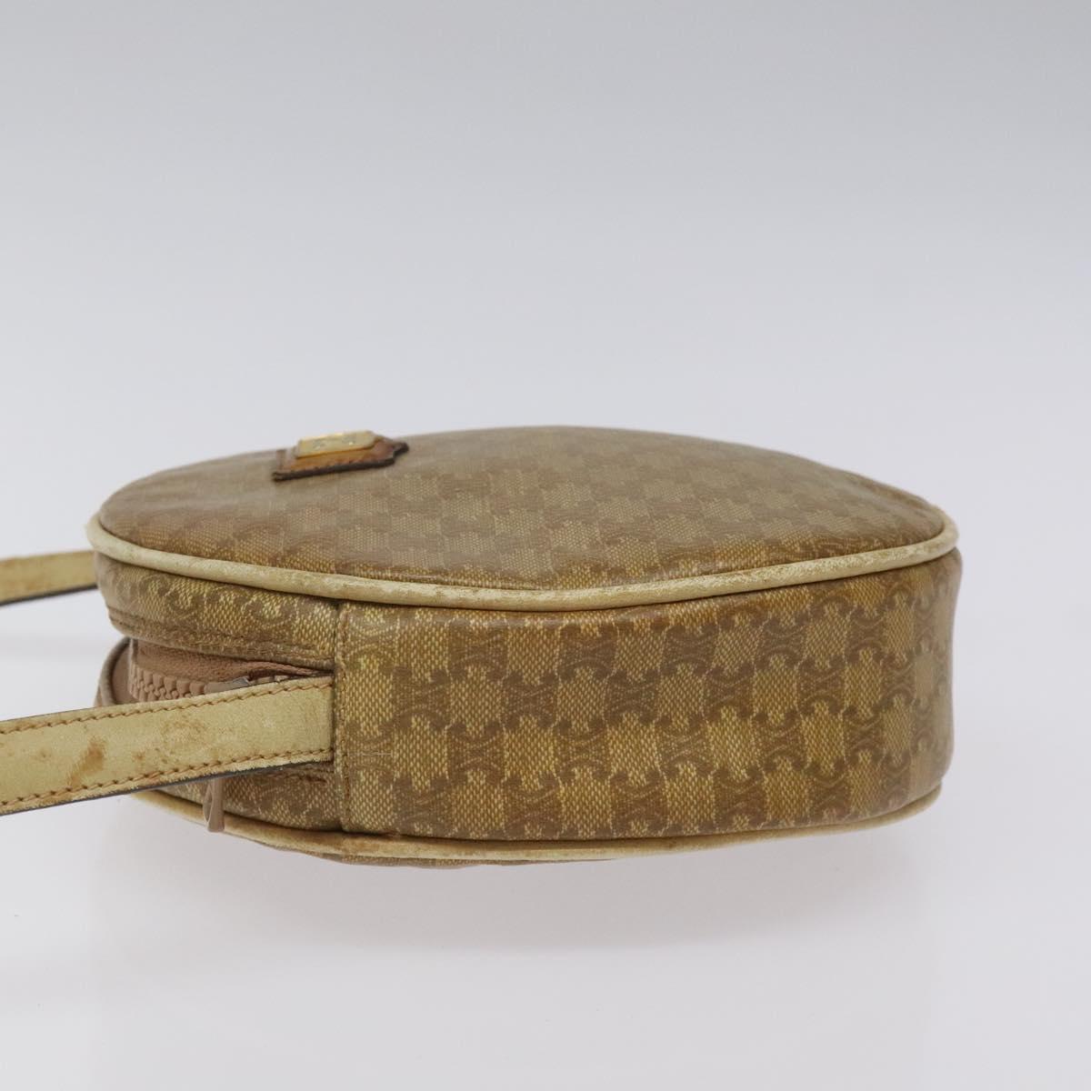 CELINE Macadam Canvas Shoulder Bag Brown Auth BA469