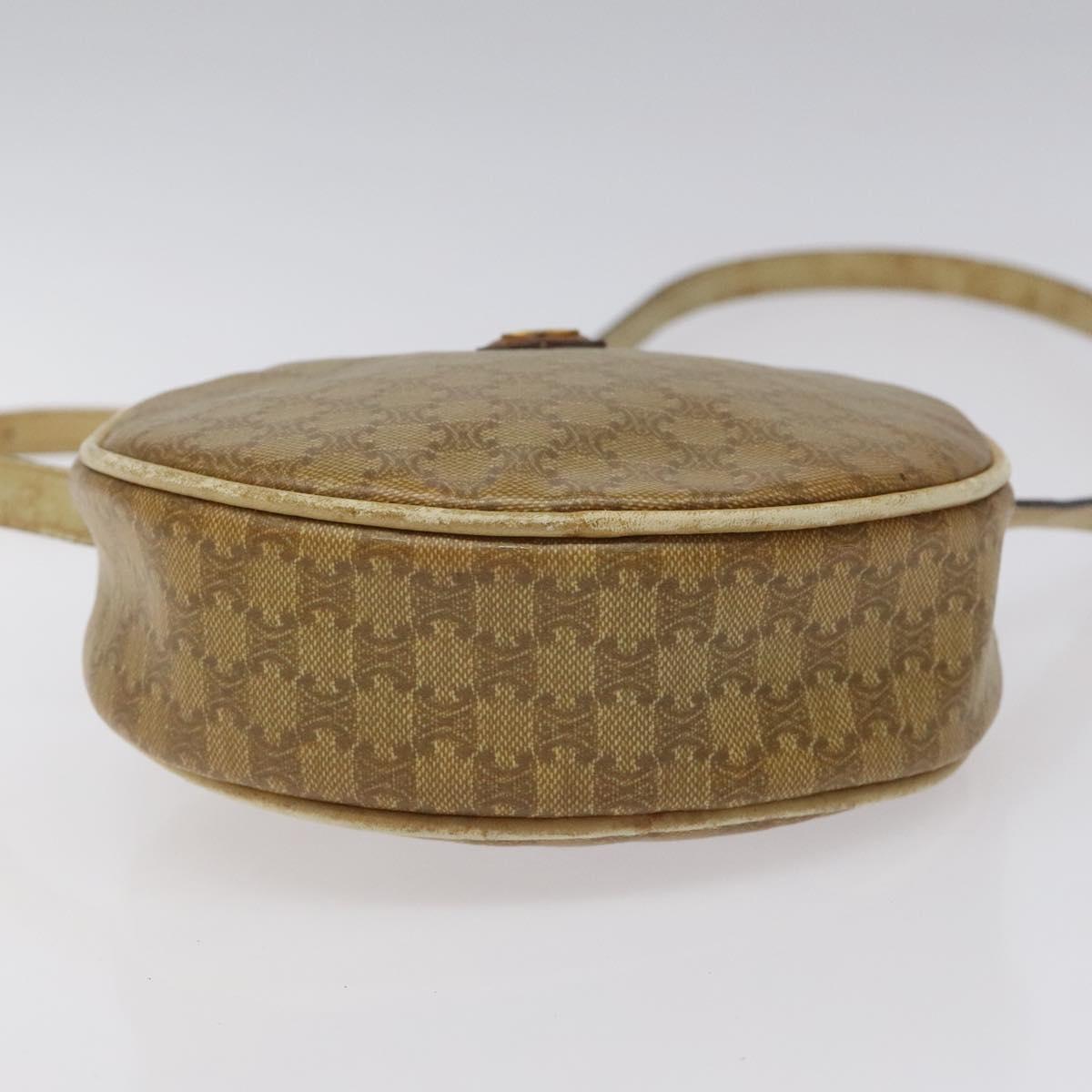 CELINE Macadam Canvas Shoulder Bag Brown Auth BA469