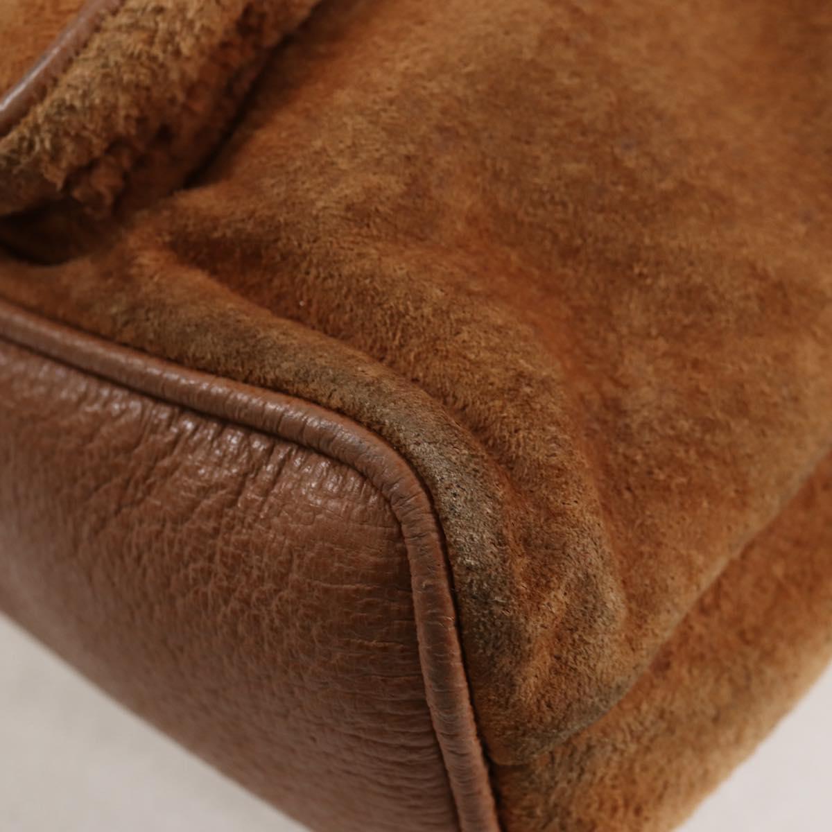GUCCI Bamboo Backpack Suede Brown Gold 003 1705 0030 Auth BA4691
