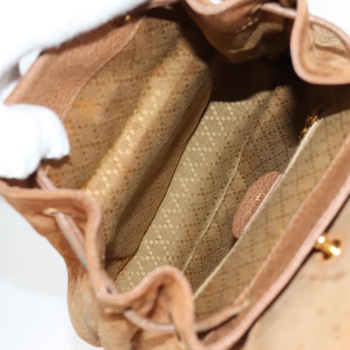 GUCCI Bamboo Backpack Suede Brown Gold 003 1705 0030 Auth BA4691