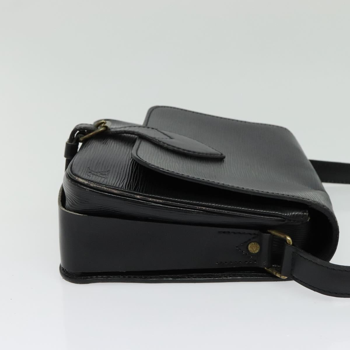LOUIS VUITTON Epi Cartouchiere MM Shoulder Bag Black Noir M52242 LV Auth BA4693