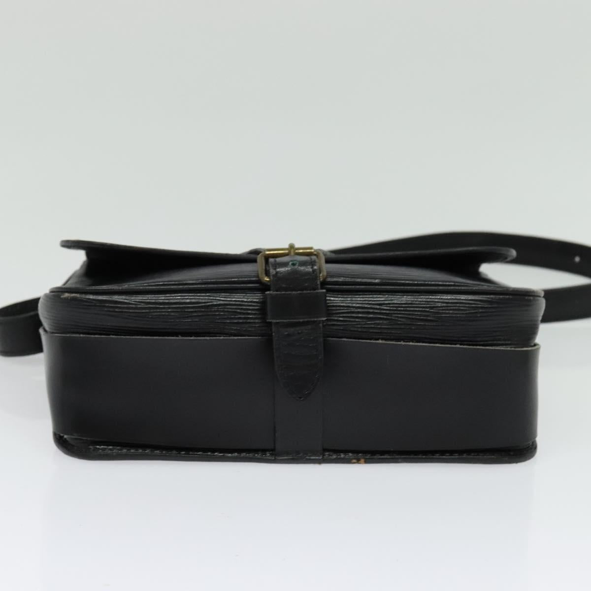LOUIS VUITTON Epi Cartouchiere MM Shoulder Bag Black Noir M52242 LV Auth BA4693