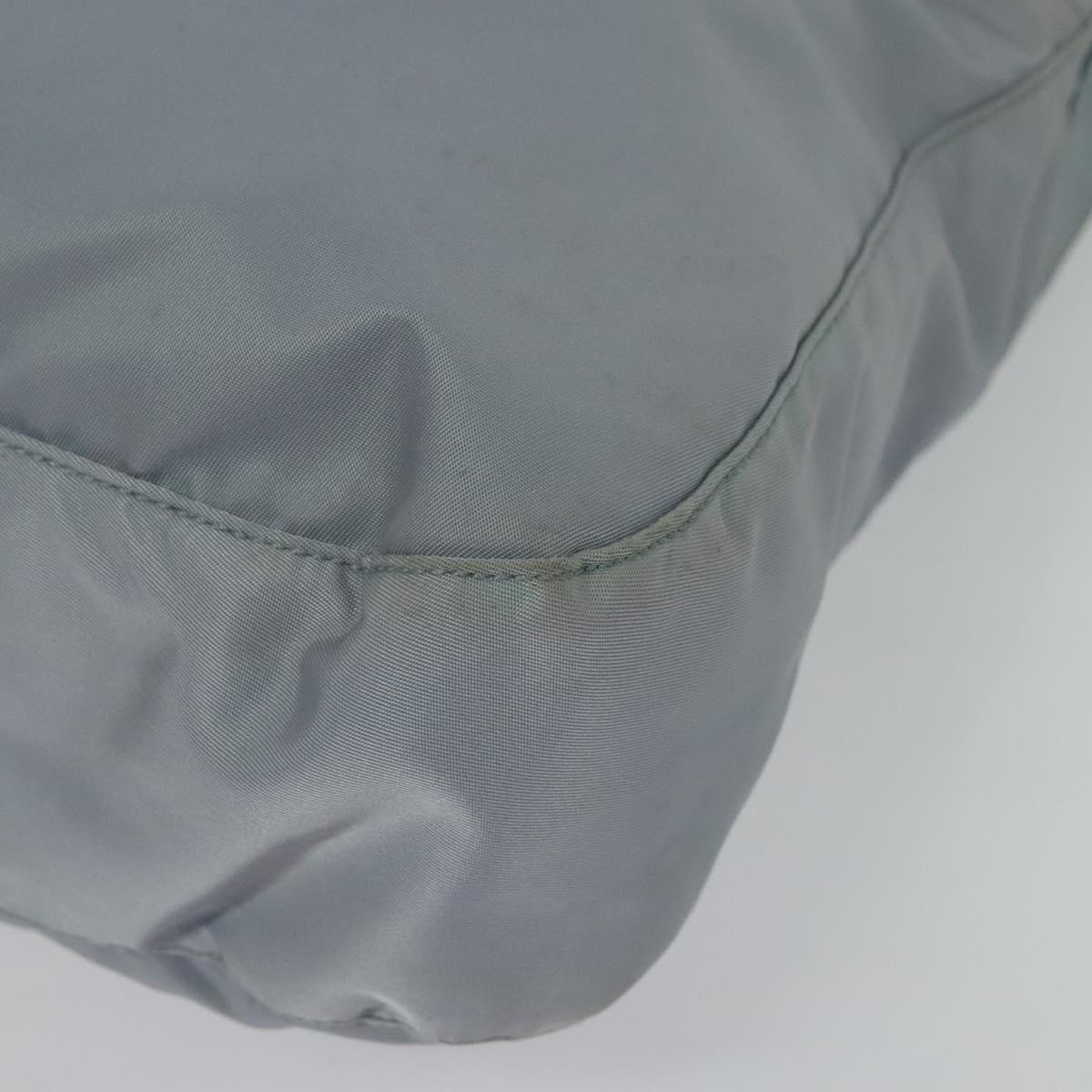 PRADA Shoulder Bag Nylon Light Blue Silver Auth BA4705