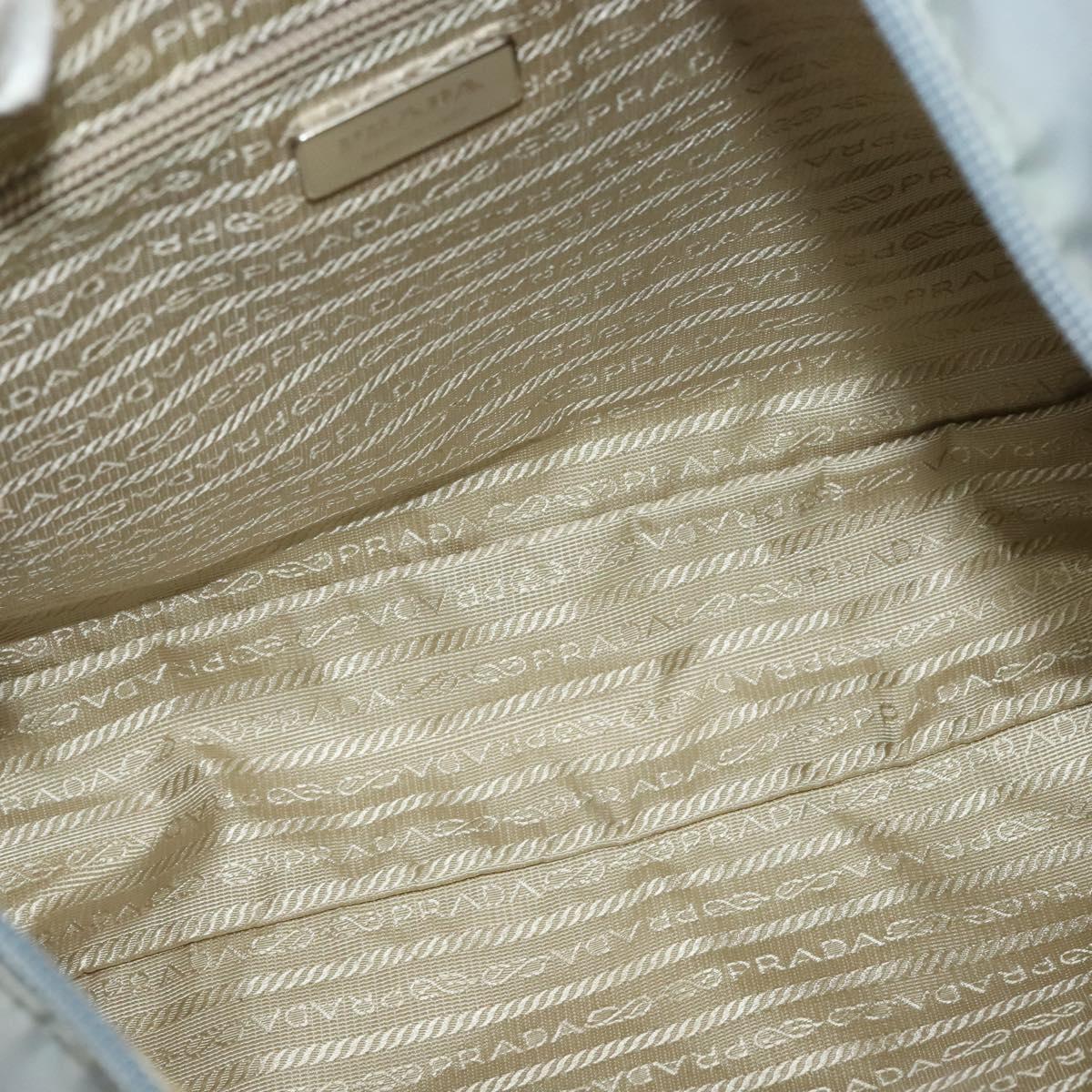 PRADA Shoulder Bag Nylon Light Blue Silver Auth BA4705