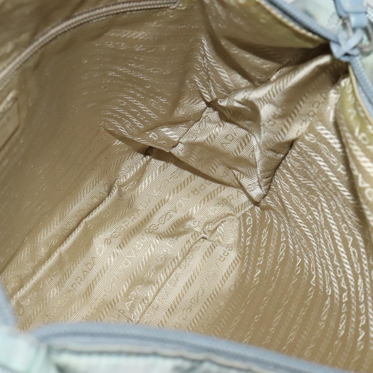 PRADA Shoulder Bag Nylon Light Blue Silver Auth BA4705