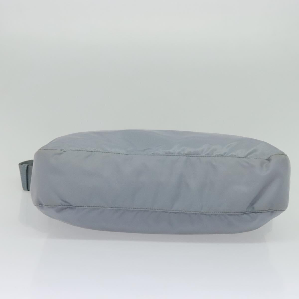 PRADA Shoulder Bag Nylon Light Blue Silver Auth BA4705