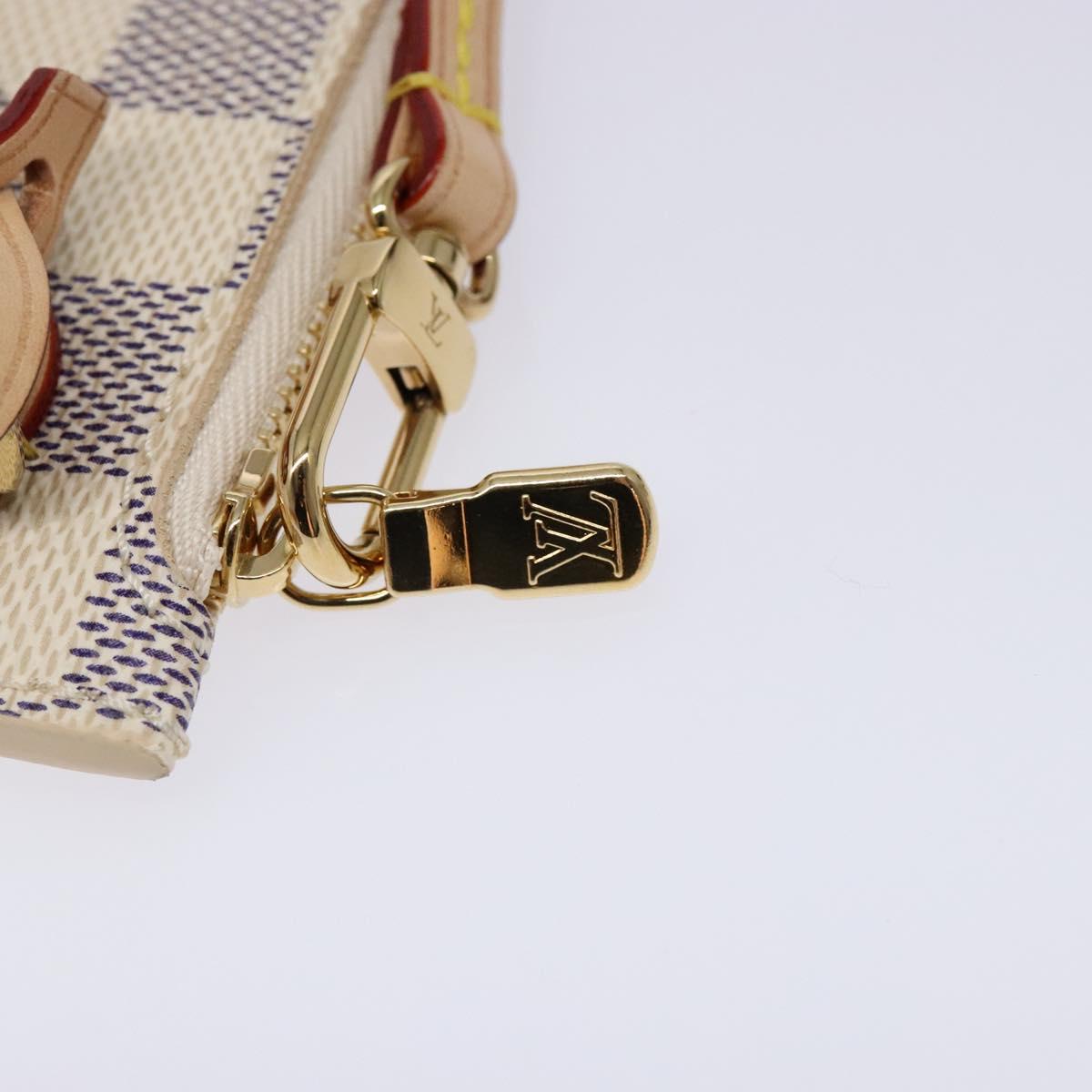 LOUIS VUITTON Damier Azur Neverfull MM Pouch Pouch LV Auth BA4707