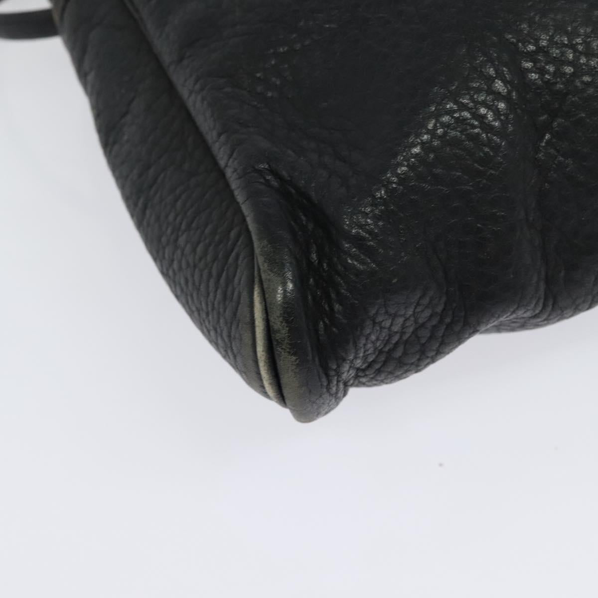 Christian Dior Shoulder Bag Leather Black Silver Auth BA4744