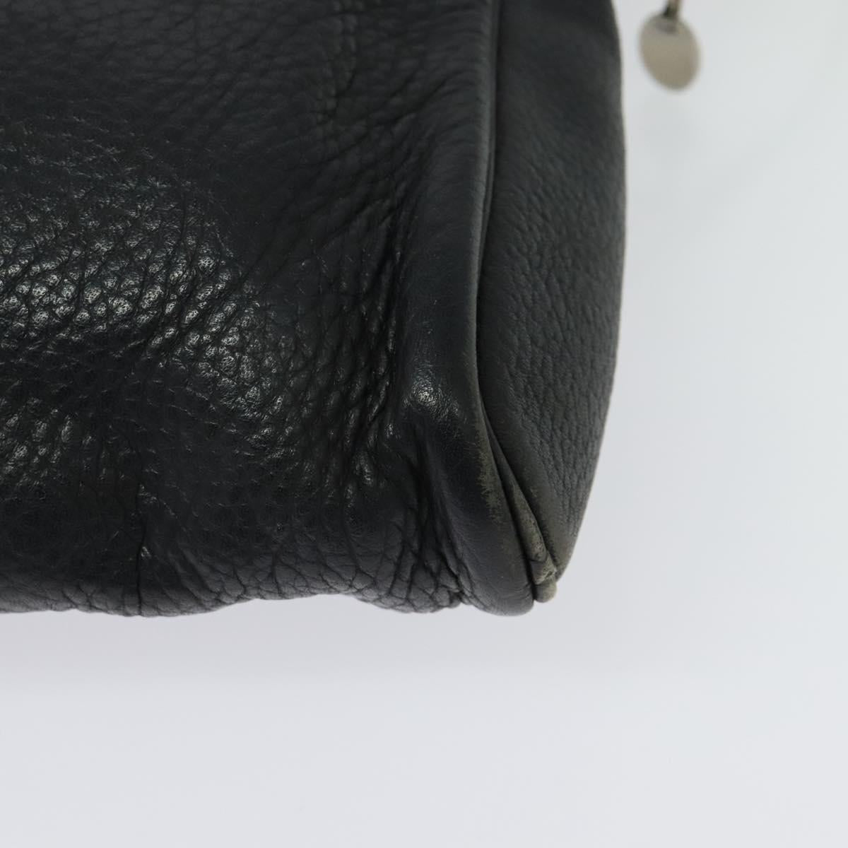 Christian Dior Shoulder Bag Leather Black Silver Auth BA4744