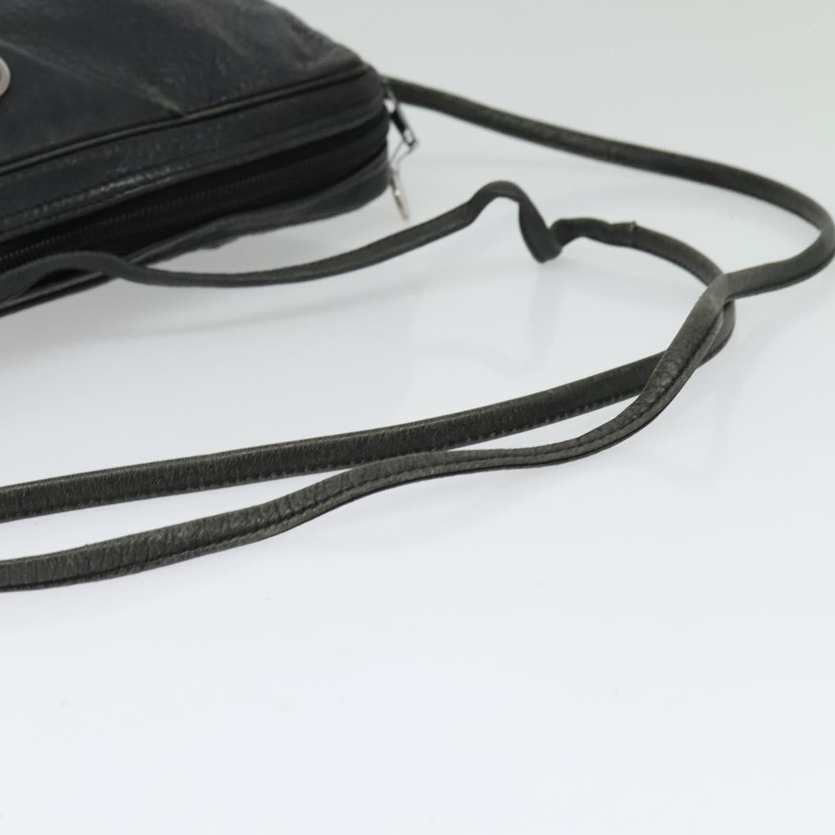 Christian Dior Shoulder Bag Leather Black Silver Auth BA4744